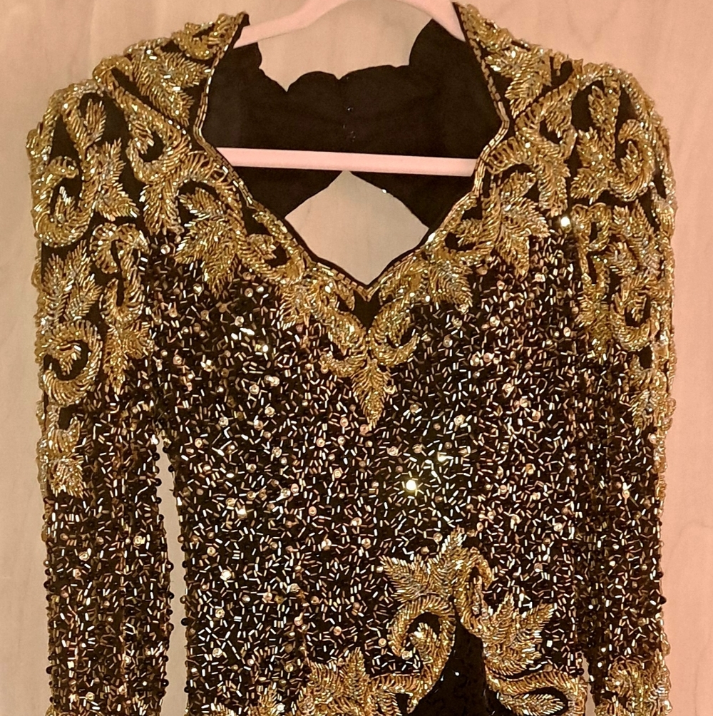 Oleg Cassini Black Tie Dress